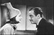 Garbo, her famous hat, and Douglas in Ninotchka.