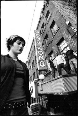 Andrea Zollo, forefront, contemplates another killer riff while bandmates Nathan Thelen, Jay Clark, Nick DeWitt, and Derek Fudesco watch from above.