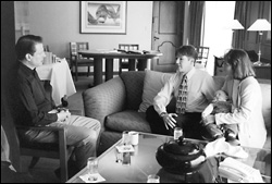From left, then–Vice President Al Gore with Dylan, Ian, and Christine Malone in 2000.