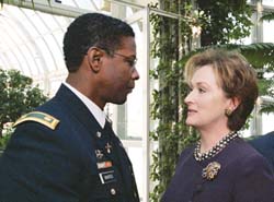 Washington confronts Streep, the ultimate WMD: Weapon of Maternal Destruction.
