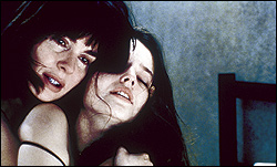 Parillaud (left) strong-arms her actress (Roxane Mesquida) in Sex Is Comedy.