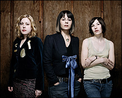 Sleater-Kinney, from left: Corin Tucker, Janet Weiss, and Carrie Brownstein.