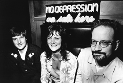 From left, No Depression's Peter Blackstock, Kyla Fairchild, and Grant Alden.