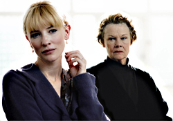 The object of her obsession: Blanchett (left) and Dench in Notes.