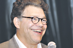 All smiles, except for the bankruptcy: Glaser (above) and Franken made a bad bet on lefty talk.