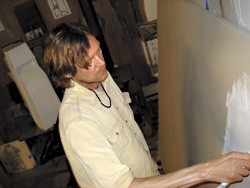 Promise of a man: Tennis at work.