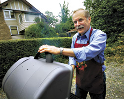 Peter Goldmark, shown here grilling steaks and burgers procured directly from his ranch, is part of a new breed of manly-man Democrats.