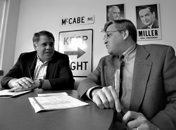 Tom McCabe (right), leader of the BIAW, in 1997, before things got complicated.