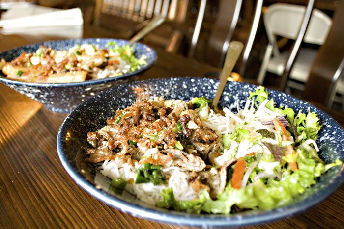 Beautiful b&uacute;n bowls at Green Leaf.