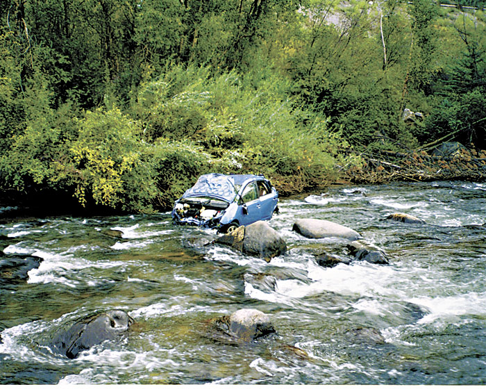 Elizabeth James says her Prius surged out of control near Lawson, Colorado, sending her plunging into a river.