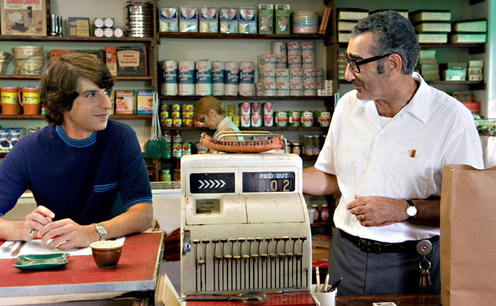 Martin (left) with Eugene Levy (as Max Yasgur).