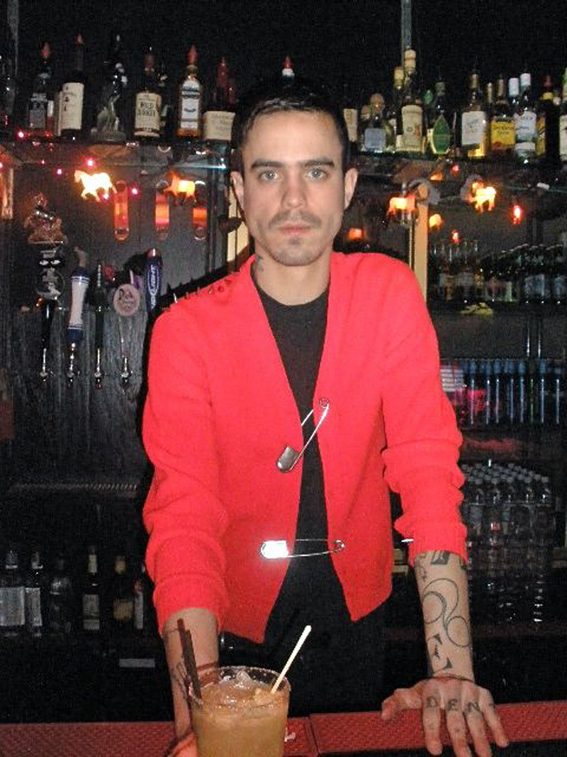 Bartender Fimbrez doubles as DJ.