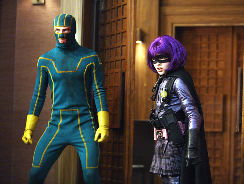 Johnson and Chloë Grace Moretz prepare to fight some crime.
