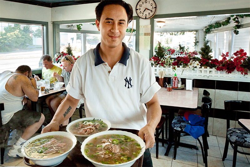 The broth is so good that this guy gets a pass for being a Yankees fan.
