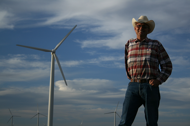 Texas wind farmer Cliff Etheredge Roscoe.