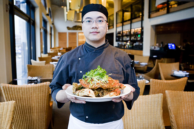 Executive chef Jacky Lo, with crab so popular it probably has its own Facebook fan page.
