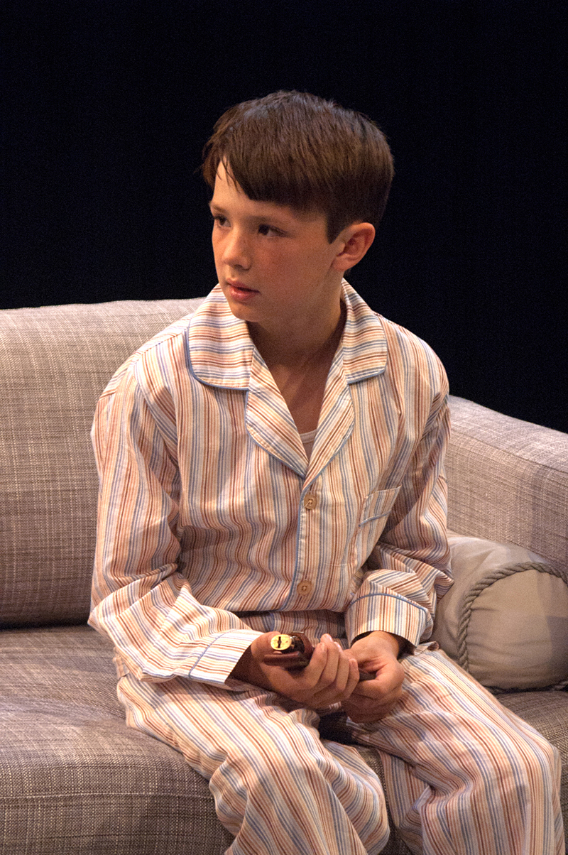 Calvert as the boy caught in Mamet's language games.