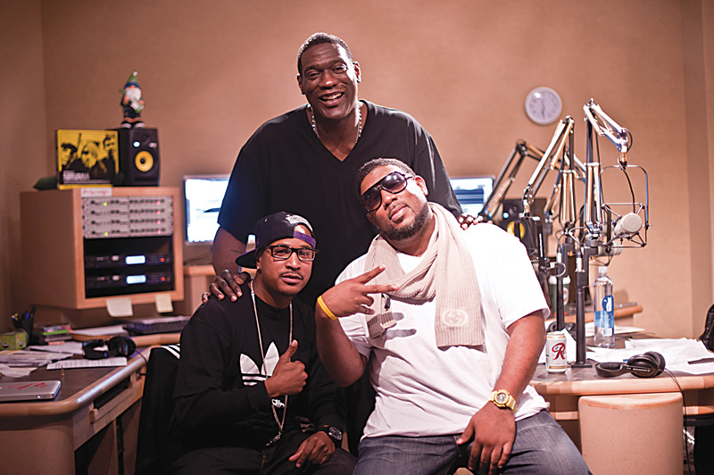 (clockwise from top) Shawn Kemp, Anthony Adams, and Melle Montana of Jet City Stream's Off the Record.