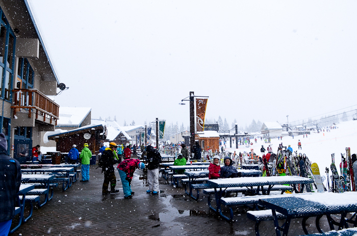 After watching snow fall only to be washed away by rain for