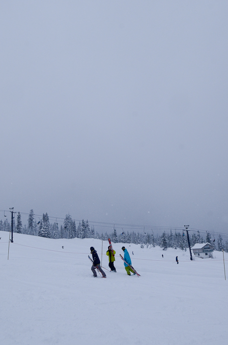 After watching snow fall only to be washed away by rain for