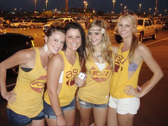 Think you're a die-hard fan of Arizona State University's football squad? Well, in all likelihood you're nowhere near as passionate about ASU pigskin as the hundreds of madcap maroon-and-gold-wearing college kids who occupy the student section at Sun Devil Stadium in Tempe. Photographed in August after ASU's win over the NAU Lumberjacks. See more ASU student photos.