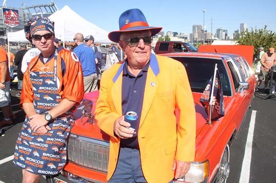 For Peyton Manning's regular season debut on September 9, Broncos fans donned blue and orange and accessories to tailgate before the game. And it seems like it might have worked: The Broncos beat the Steelers 31-19. See more Broncos tailgating photos.