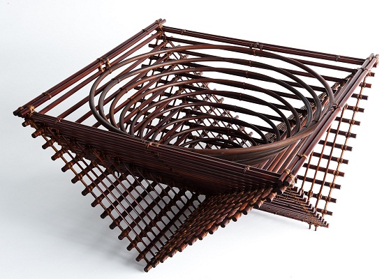 Tanabe Chikuunsai III (b.1940), Arrow bamboo "Squares and circles", 2005, Clark Center for Japanese Art & Culture (2007.060)