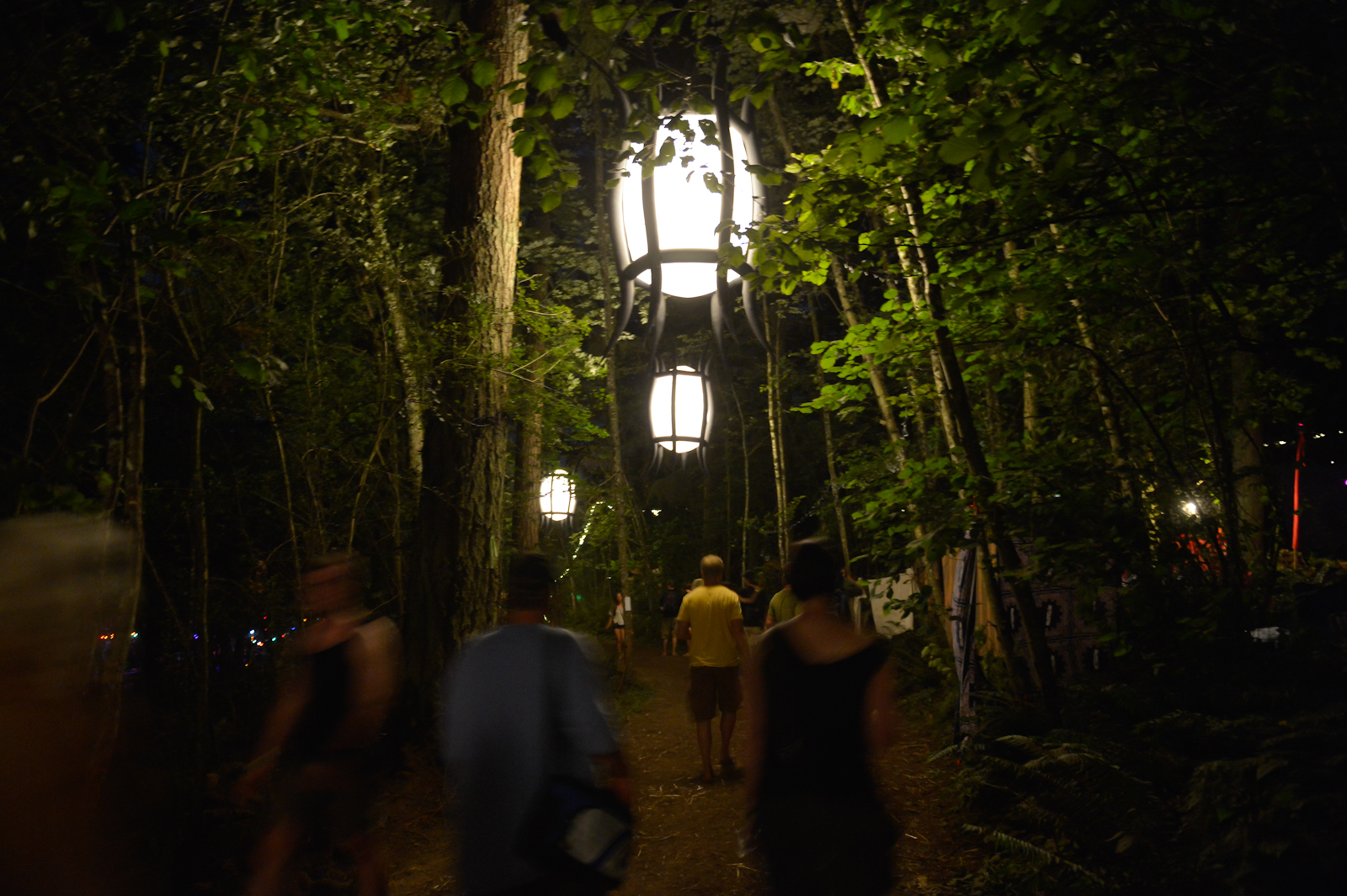 The trail leading to the Woods stage from the festival campgrounds.