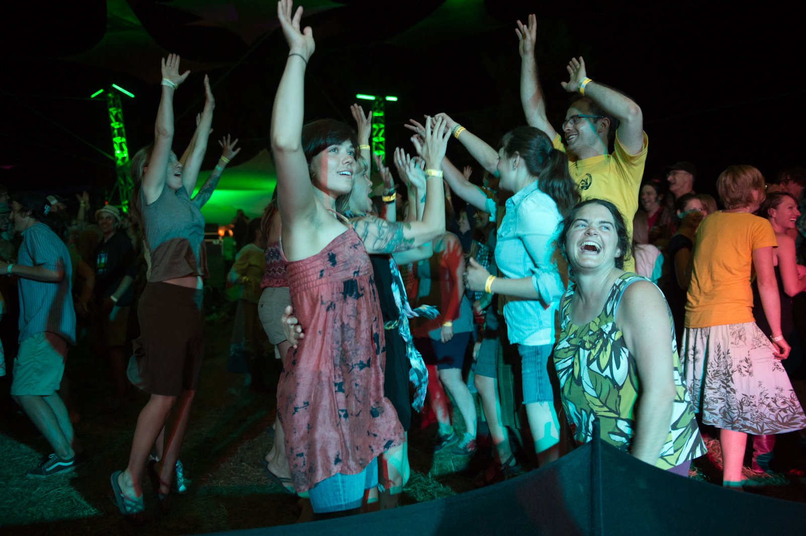 The audience dancing along to ___ on Friday night of Pickathon.