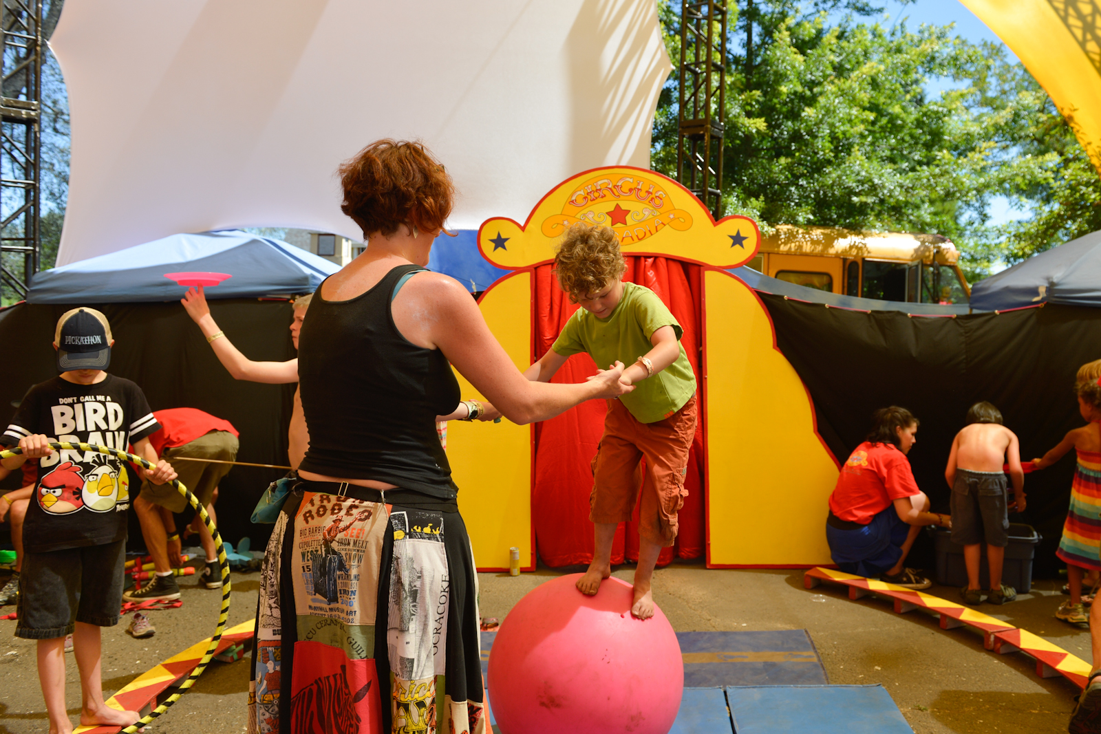 Kids at the Circus Workshop at the Pickathon.
