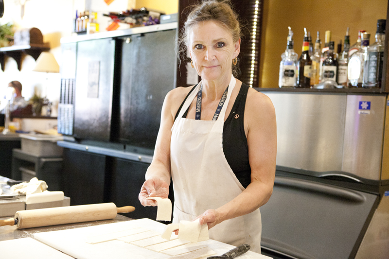 The restaurant's defining sweet, though, is the sopaipilla, which New Mexicans don't save for dessert. The inflated squares of fried dough are a side dish, although the standard addition of butter and honey transforms the flaky, light pastry into a meal capper. Handy makes them aEœby feelaE which her two daughters find infuriating, since they're being groomed to take over the restaurant.