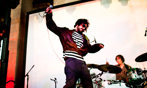 Austin Psych Fest in Austin, Texas celebrates the city's history of psychedelic rock and multimedia art. This year's showcase, from April 27-29, 2012 includes the Black Angels,the Black Lips and Brian Jonestown Massacre.In the photo above, Pete International Airport plays the 2011 show.