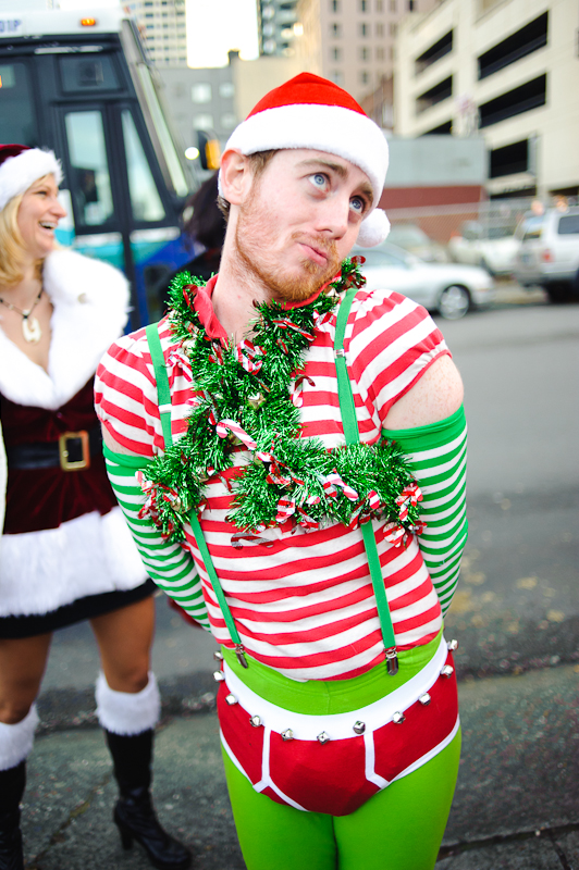 An elf poses for the camera.