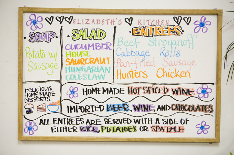 The menu board is updated daily.