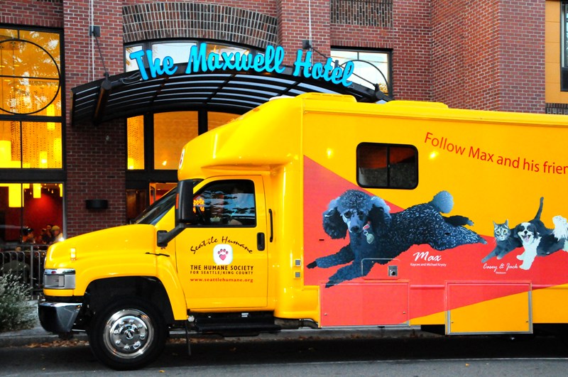 Yappy Hour at the dog-friendly Maxwell Hotel benefited the Seattle Humane Society.