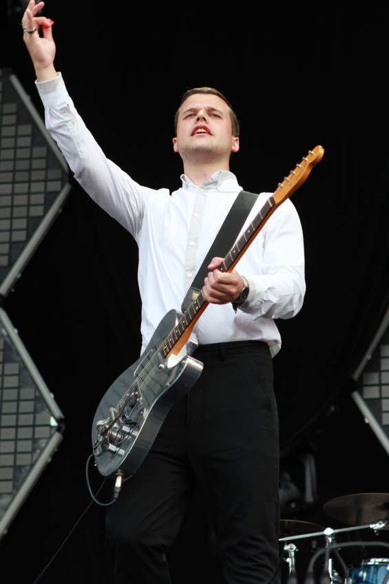 A sign in the audience to White Lies read, PLAY 'DEATH' - and that they did.