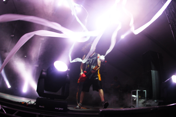 The crowd gets TP'd at Girl Talk.