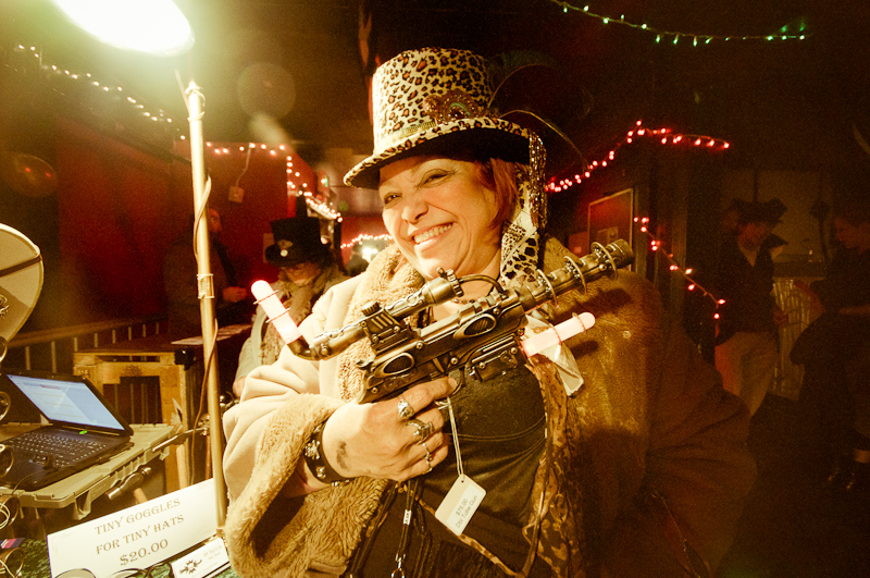 Devotees of the steampunk way o' life gathered together in SODO to