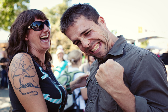 They're celebrating their free drunken Sunday. Zach won tickets to Oktoberfest.