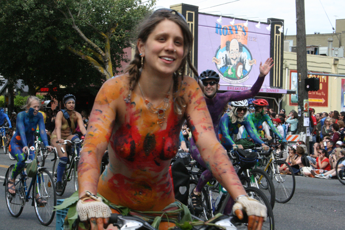 The annual Fremont Solstice Parade -- equipped with plenty of painted and