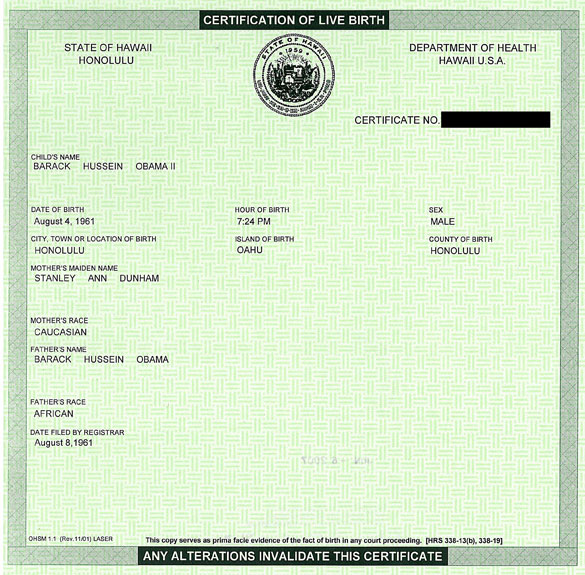 Barack Obama: Born In the U.S.A.: The reason this wont go away is that the posted document is not certifiable, verifiable and has no traceable information as to hospital location. Obama has 3 lawsuits in federal and state courts demanding he demonstrate that his was not foreign born and he Obama has so far refused to give up the requested documents. This is retarded to not give access unless you were in fact hiding something - like being foreign born. - Submitted by Steve Marquis