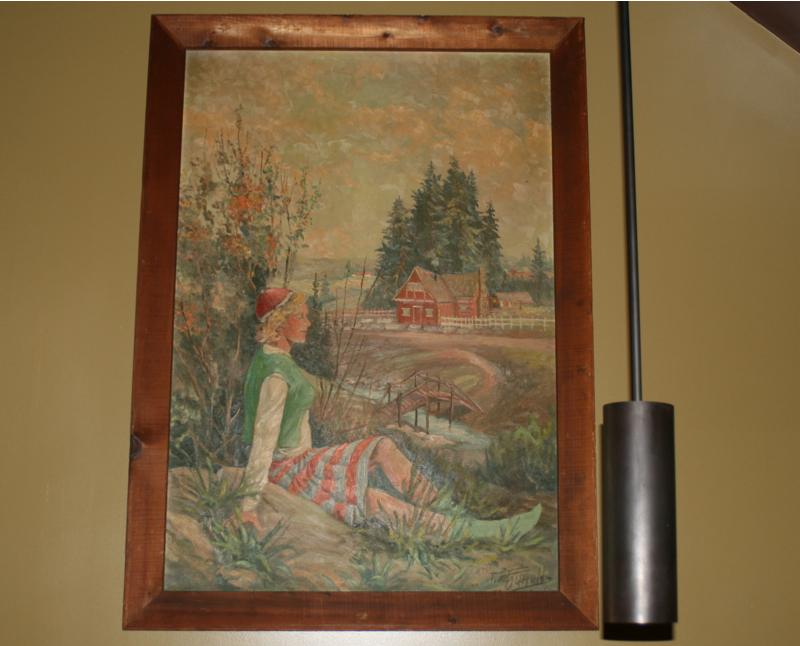 Oldfield was commissioned by the two brothers that owned the bar at the time to paint the Danish scene. They just paid more to have it cleaned than they paid me to paint it! laughs Oldfield. The mural was created around a time when the owners were trying to revamp the place but the plan backfired, Business fell off because local workers didn't want to go out to a fancy place to drink! Oldfield recalls.