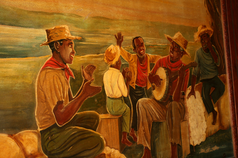 The riverside steamboat paintings would have made sense when the place used to be called The Plantation but now they don't exactly fit in with current owner's Chinese theme. All that is know about them comes from Golden City regular, Caroline Tislow, a former Realtor who brokered the sale of the Golden City many years ago. She bets they've been there for over 100 years.