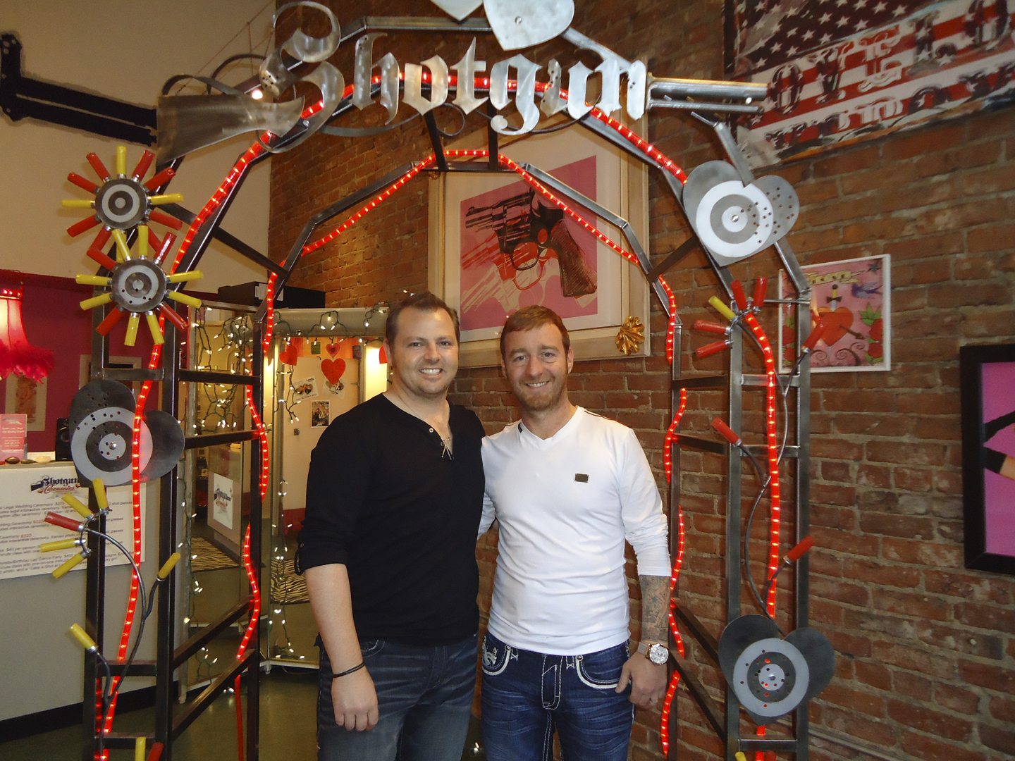 A happy couple weds at Pioneer Square’s Shotgun Ceremonies.