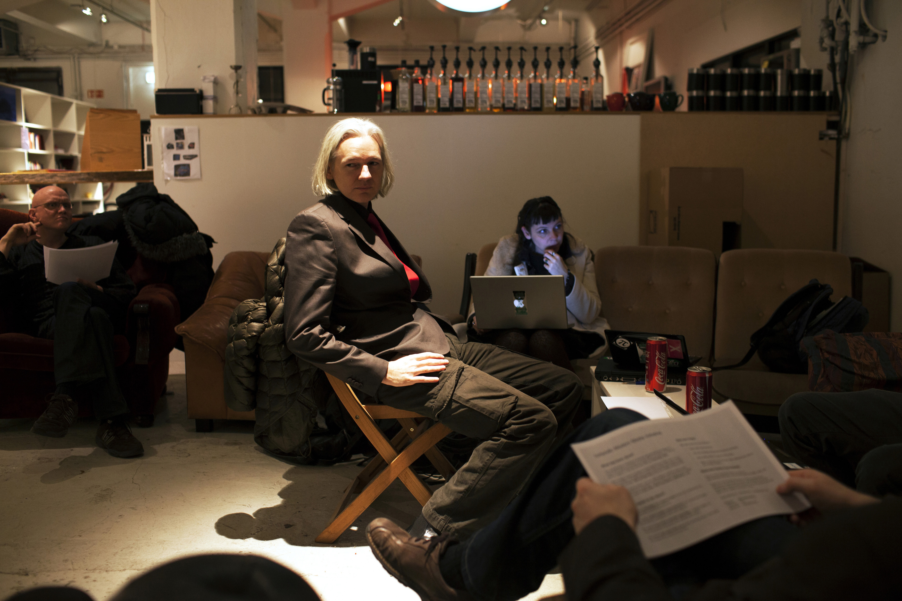 Assange, in a typically self-satisfied moment.Focus Features