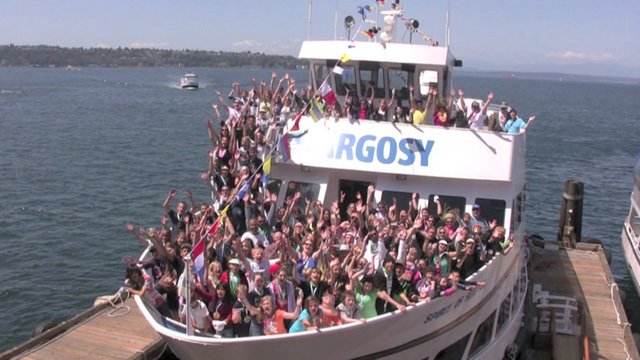 As the Argosy boat pulls into its sunny, Seattle port, the happy