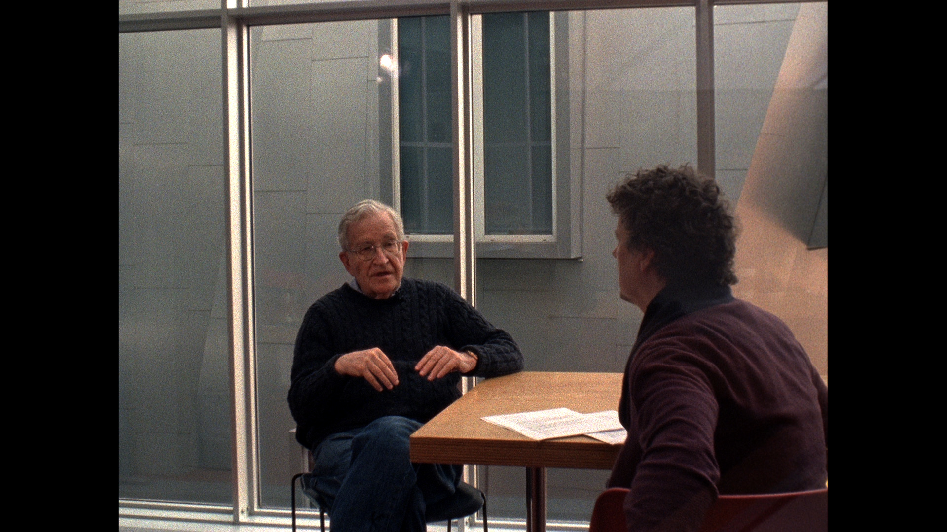 Chomsky (left) with Gondry.Sundance Selects/IFC Films