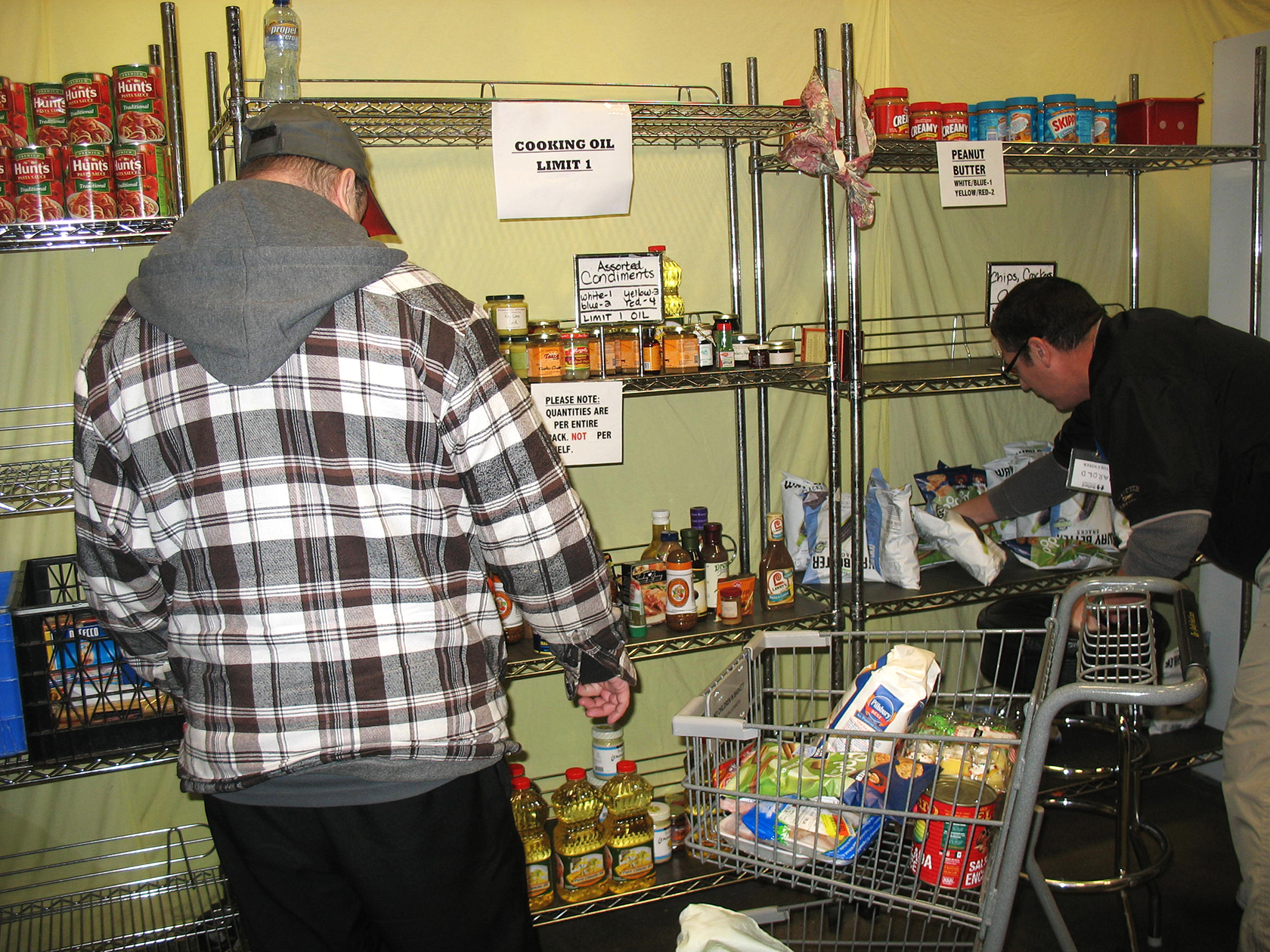 Harvey supplements his income with food stamps, regularly visiting the Ballard Food Bank.