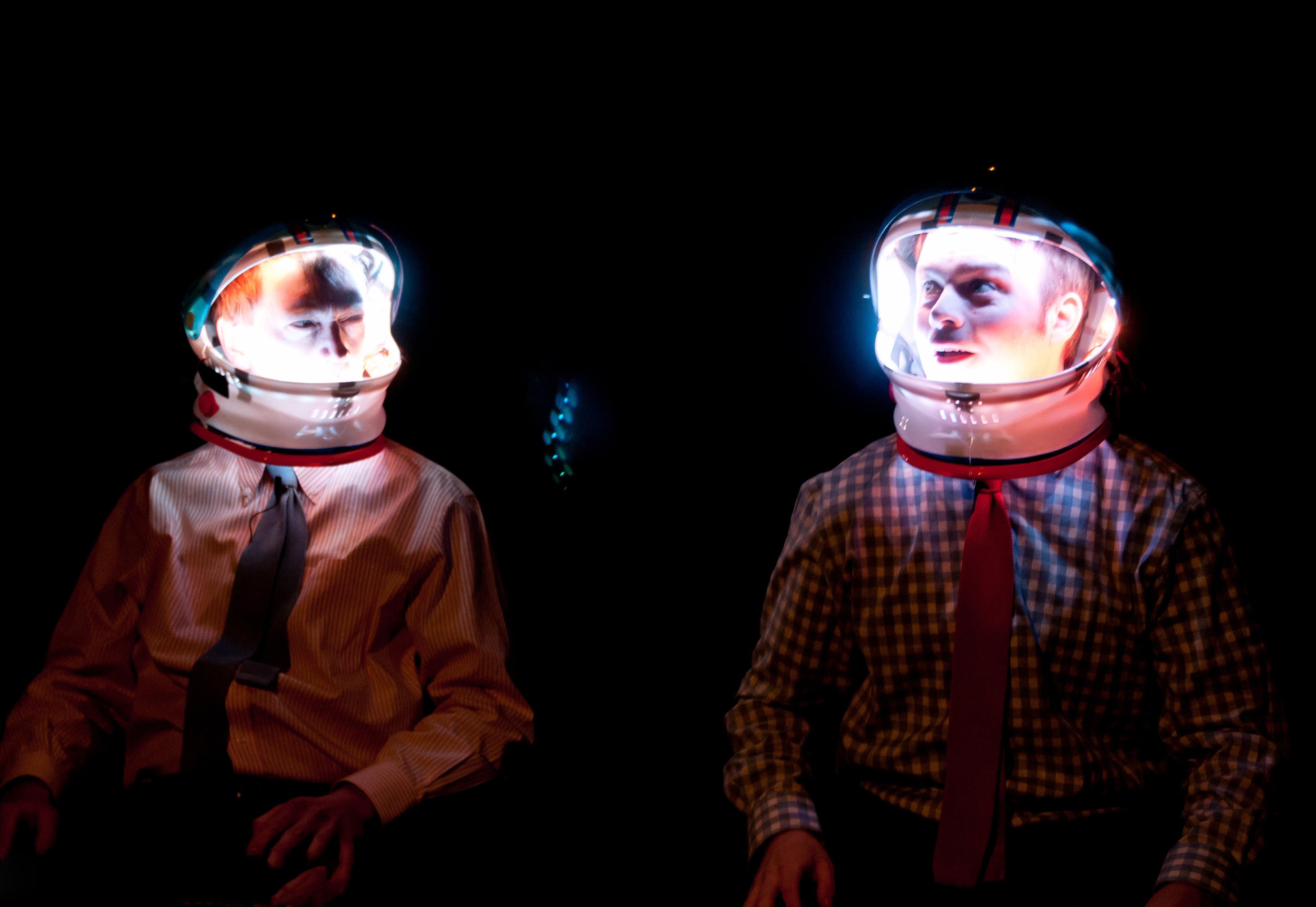Armstrong (left) and Stockman practicing their interstellar cetology.