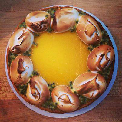 Left: wood-fired pizzas at Bar Cotto. Right: Rachael Coyle’s passion-fruit tart.